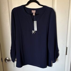 NWT Chico's Navy Blue Blouse